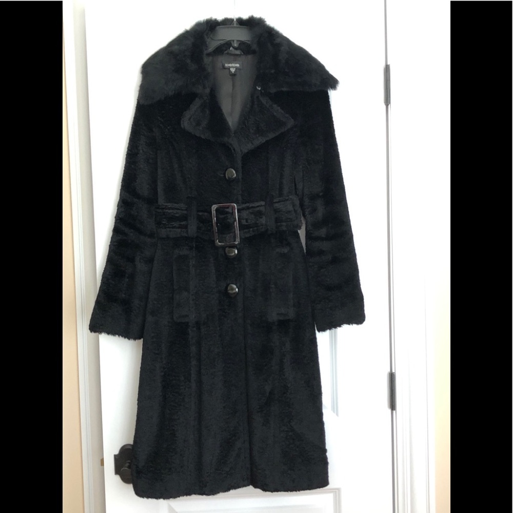 Bebe faux fur trim (removable) coat